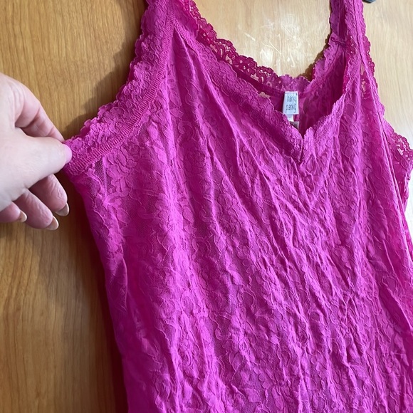 Hanky Panky Pink Plus Size Signature Lace V-Neck Chemise Nightgown Dress Size 2X - Picture 5 of 6